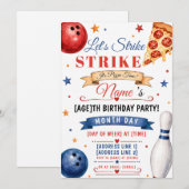 Invitation de bowling pizza (Devant / Derrière)