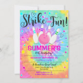 Invitation de Bowling Tie Dye Bowling Invitations (Devant)
