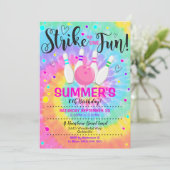 Invitation de Bowling Tie Dye Bowling Invitations (Debout devant)