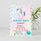 Invitation de bowling Unicorne (Debout devant)