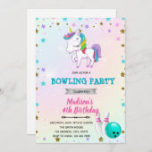 Invitation de bowling Unicorne (Devant / Derrière)