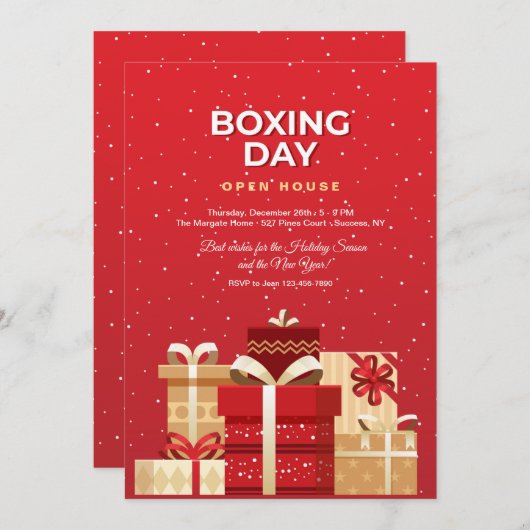 Invitation de Boxday en rouge (Devant / Derrière)