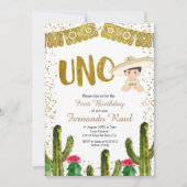 Invitation de Boy Charro Boy à l'Uno Anniversaire (Devant)