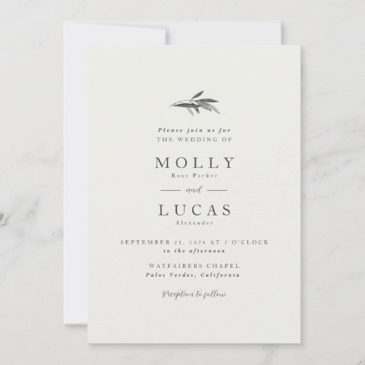 Invitation de branche d'olivier (Devant)