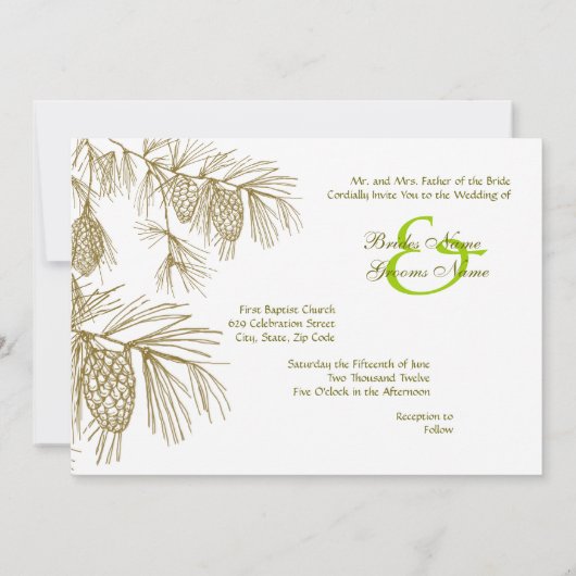 Invitation de branches de pin (Dos)