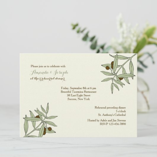 Invitation de branches d'olivier (Debout devant)