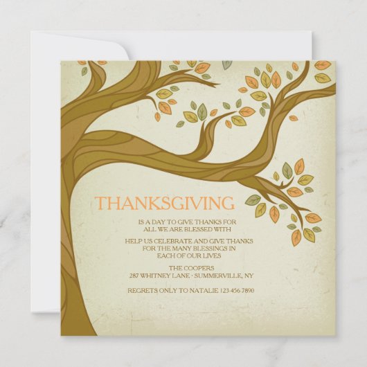 Invitation de branches gracieuses d'automne (Devant)