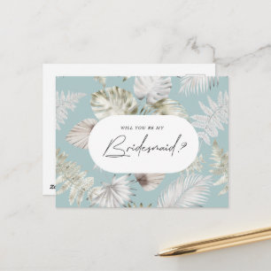 Invitation de Bridesmaid de luxe de feuillage Trop
