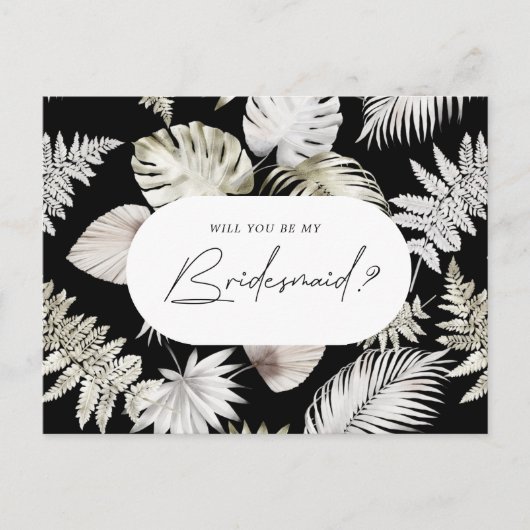 Invitation de Bridesmaid de luxe de feuillage Trop (Devant)