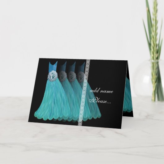 Invitation de Bridesmaid - Turquoise Blue Gowns (Devant)