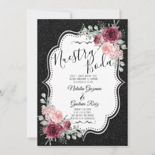 Invitation de Brilliantina Negro y Rojas