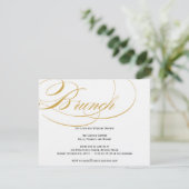 Invitation de brunch au script élégant - Or (Debout devant)