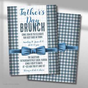 Invitation de brunch avec nœud papillon bleu pour