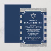 Invitation de brunch Bar Mitzvah étoile de David g (Devant / Derrière)