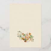 Invitation de brunch bohème avec feuille d'or et f (Verso)