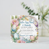 Invitation de brunch Couronne de Pâques à l'aquare (Debout devant)