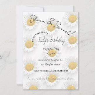 Invitation de brunch d'anniversaire Daisy