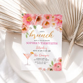 Invitation de brunch d'anniversaire de cocktail fl