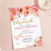 Invitation de brunch d'anniversaire de cocktail fl