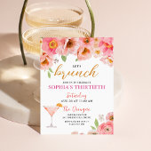 Invitation de brunch d'anniversaire de cocktail fl