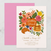 Invitation de brunch d'anniversaire florale de cit (Devant / Derrière)