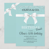 Invitation de brunch d'anniversaire Petit déjeuner (Devant / Derrière)