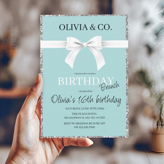 Invitation de brunch d'anniversaire Petit déjeuner