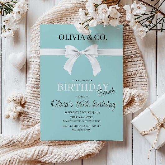 Invitation de brunch d'anniversaire Petit déjeuner
