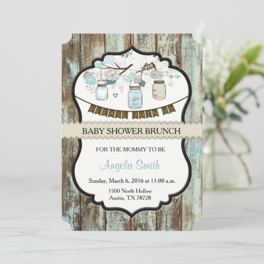 Invitation de brunch de baby shower (Debout devant)