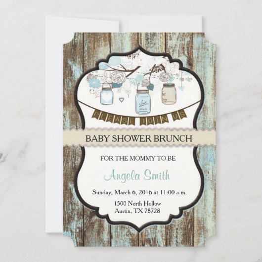 Invitation de brunch de baby shower (Devant)