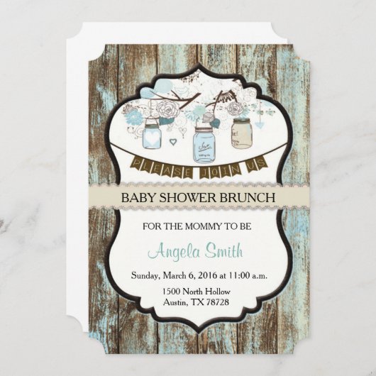 Invitation de brunch de baby shower (Devant / Derrière)