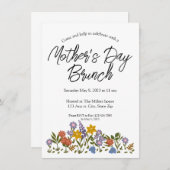 Invitation de brunch de la Fête des Mères avec fle (Devant / Derrière)