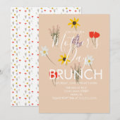Invitation de brunch de la fête des mères avec fle (Devant / Derrière)