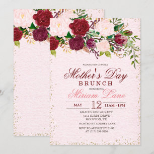 Invitation de brunch de la fête des mères florale