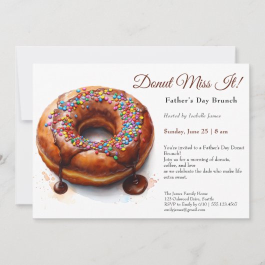 Invitation de brunch de la Fête des Pères - Donuts (Devant)