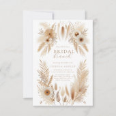 Invitation de Brunch de la mariée Boho Pampas (Devant)