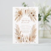 Invitation de Brunch de la mariée Boho Pampas (Debout devant)