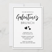 Invitation de Brunch de la Saint-Galentin en noir  (Devant)
