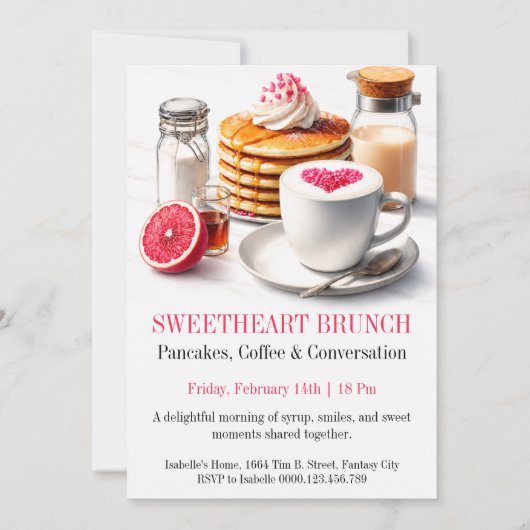 Invitation de brunch de la Saint-Valentin pour les (Devant)