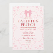Invitation de brunch de la Saint-Valentine rose et (Devant / Derrière)