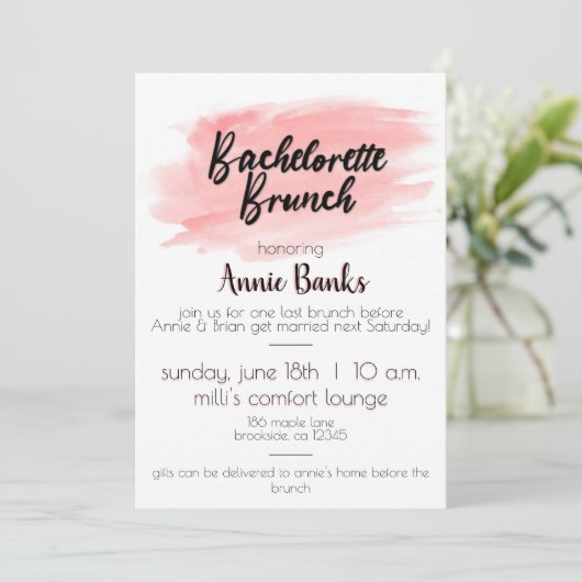 Invitation de Brunch de l'aquarelle (Debout devant)