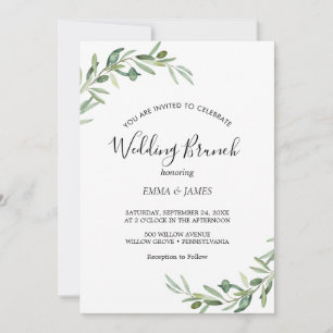 Invitation de brunch de mariage à la branche d'oli