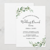 Invitation de brunch de mariage à la branche d'oli (Devant / Derrière)