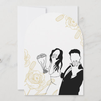 Invitation de Brunch de Mariage au Ruban Moderne M