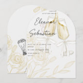 Invitation de Brunch de Mariage au Ruban Moderne M (Devant / Derrière)