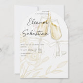 Invitation de Brunch de Mariage au Ruban Moderne M (Devant)