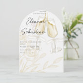 Invitation de Brunch de Mariage au Ruban Moderne M (Debout devant)