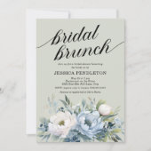 Invitation de brunch de mariage bleu poussiéreux e (Devant)