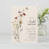 Invitation de brunch de mariage bohème floral (Debout devant)