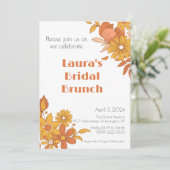 Invitation de brunch de mariage boho rétro rose et (Debout devant)